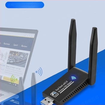 USB безжичен Wi-Fi адаптер, 1300 Mbps, двудиапазонен 2.4 GHz/5.8 GHz, 802.11b/g/n, без драйвери