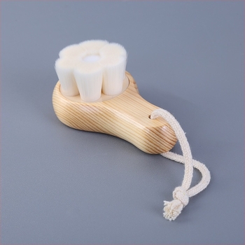 Четка за лице с дървена дръжка, ръчно изработена, за дълбоко почистване на порите