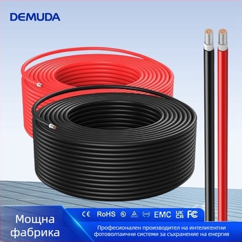 PV DC кабел за фотоволтаични системи, мед с висока чистота, сечение 2.5–35 мм², PV1-F двойно изолирана обвивка, CE и 3C сертифициран