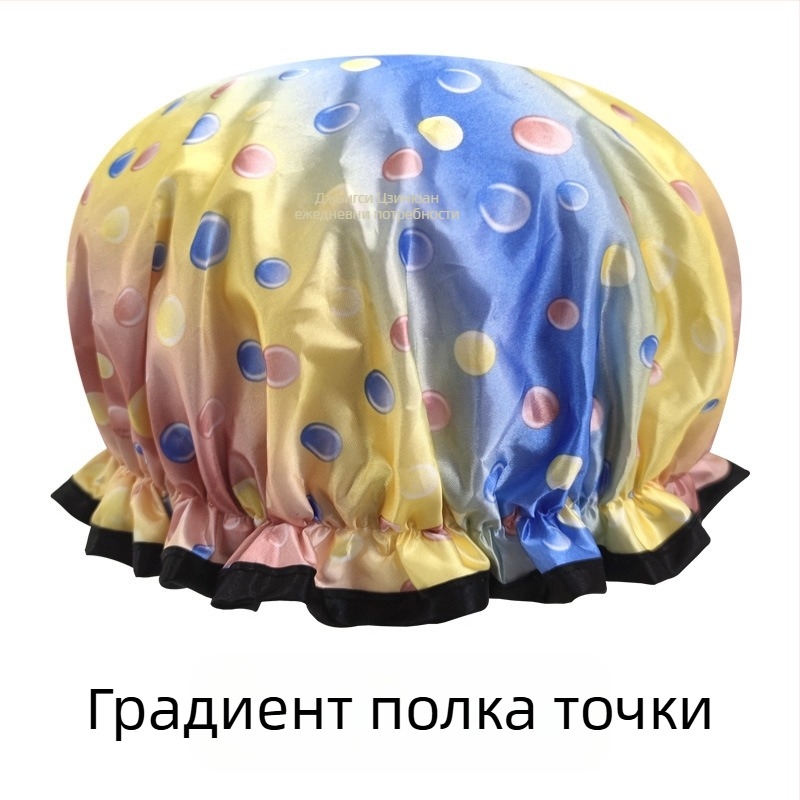 PEVA дамска душ-шапка, водоустойчива, двойна конструкция, без лого, възможност за персонализация