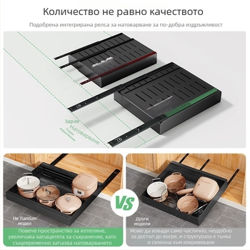 Телескопичен кухненски рафт за съхранение - мултифункционален, без монтаж, карбонова стомана, модерен минималистичен дизайн, пуснат през 2024 г.