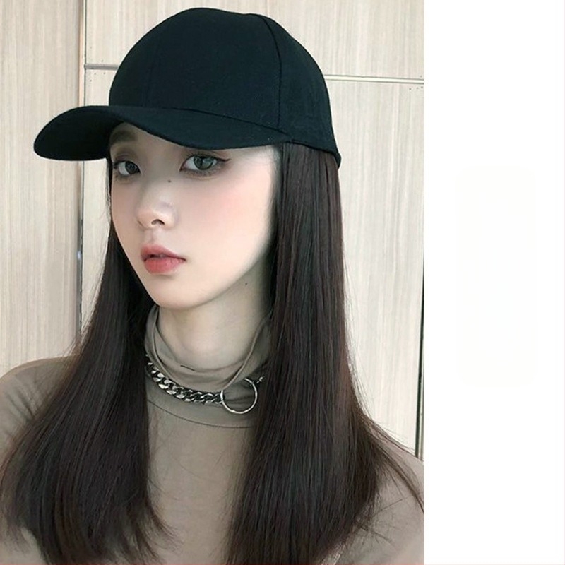 Перука с шапка – боб стил, термоустойчиви влакна, дължина от средна до дълга, модерен корейски стил