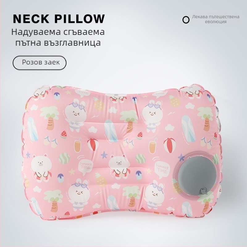 Пътуваща надуваема възглавница Square от flyingbear – правоъгълна бизнес стил, 10 cm дебелина, екологично ПВЦ, тегло 100 g