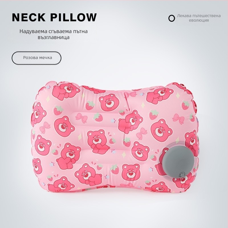 Пътуваща надуваема възглавница Square от flyingbear – правоъгълна бизнес стил, 10 cm дебелина, екологично ПВЦ, тегло 100 g