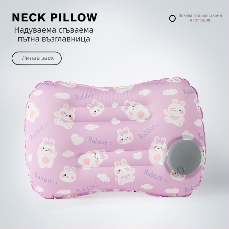 Пътуваща надуваема възглавница Square от flyingbear – правоъгълна бизнес стил, 10 cm дебелина, екологично ПВЦ, тегло 100 g