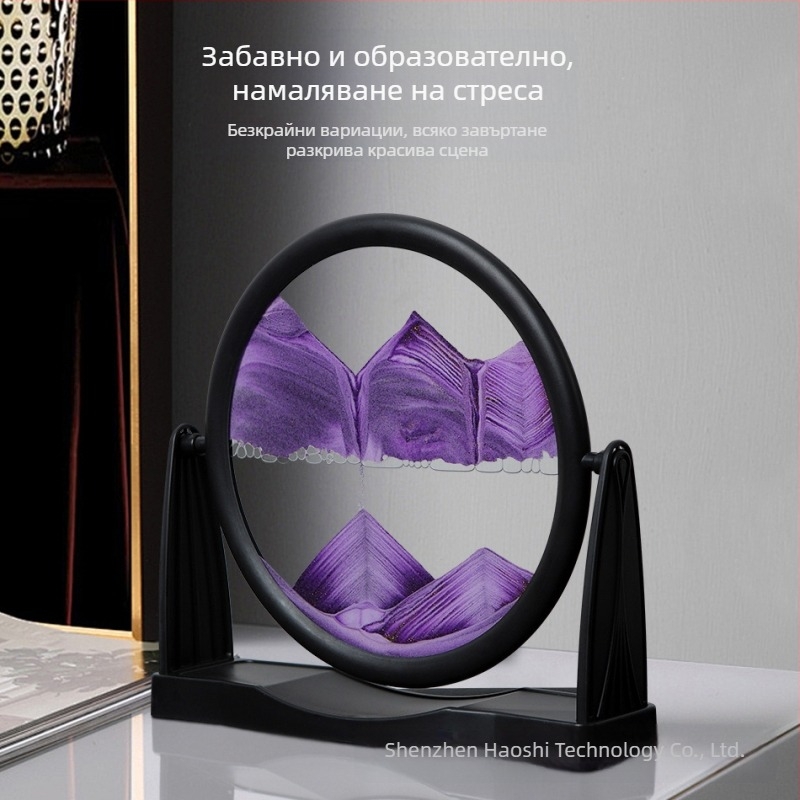 Пясъчна картина със течащ пясък за хол, 3D динамична арт инсталация в геометричен стил (Материал: Стъкло; Производствен процес: Шлайфане; Повърхност: Полиране; Висящ елемент: Орнамент; Стил: Геометрия)