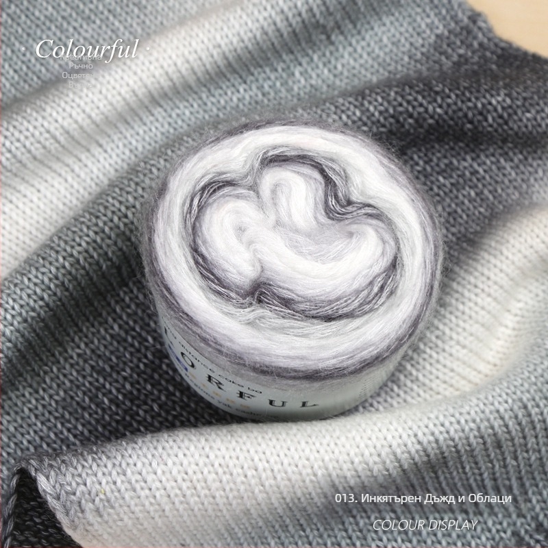 Градиентно боядисана вълнена топка за ръчно плетене – Spray-spun, средна дебелина