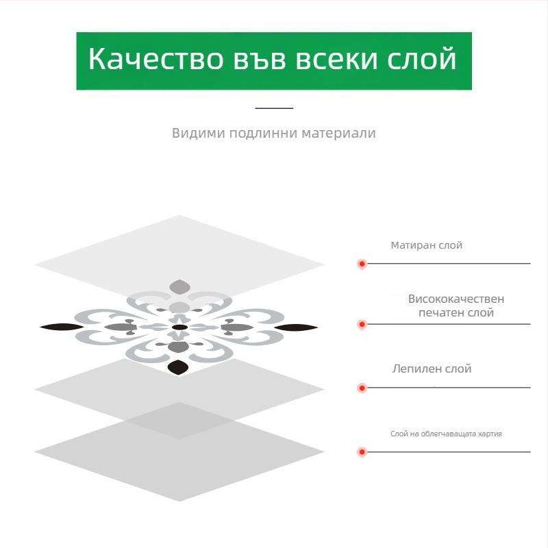 Самозалепващи подови стикери с бароков мотив, дебелина 0.8 мм, антихлъзгащи, подходящи за всекидневна, спалня, коридор и спортни зони