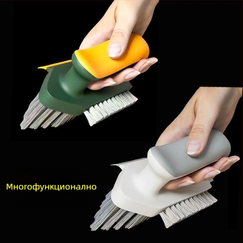 Многофункционална четка за фуги и подове за баня и кухня, влакнеста почистваща четка за фуги и плочки