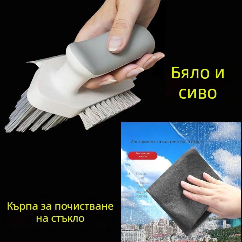 Многофункционална четка за фуги и подове за баня и кухня, влакнеста почистваща четка за фуги и плочки