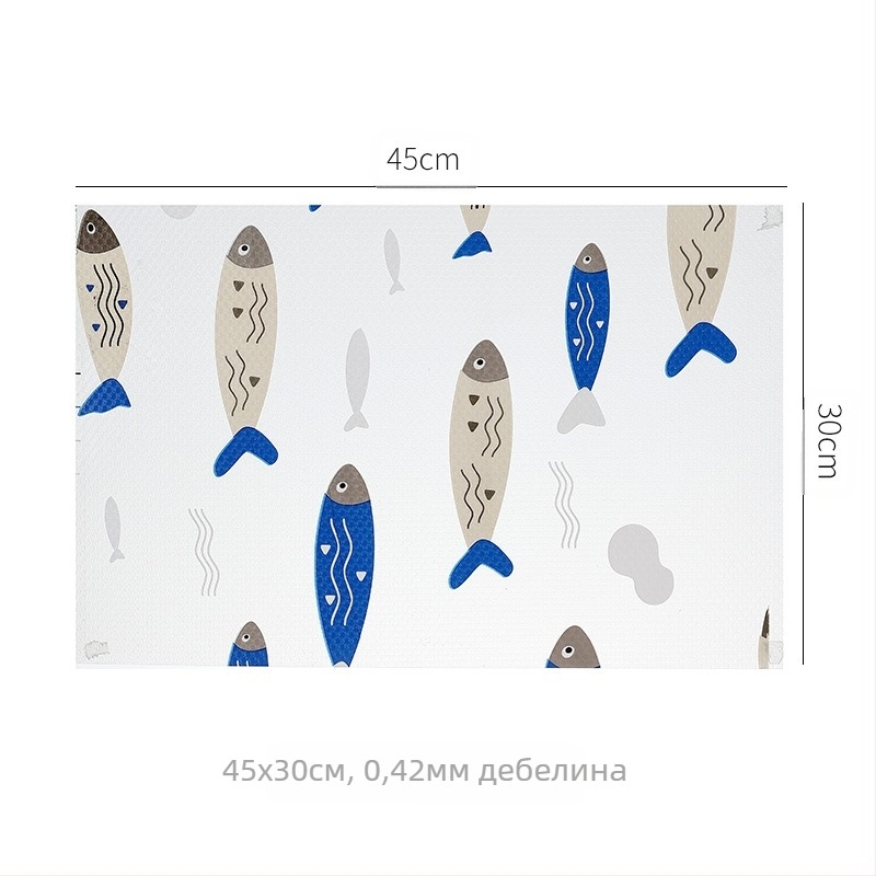 Шкафна подложка EVA с модел на цветя, квадратна форма, водоустойчива и маслоустойчива, модерен стил