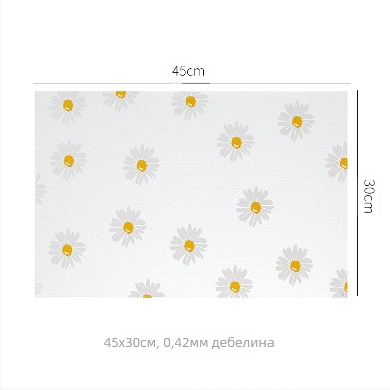 Шкафна подложка EVA с модел на цветя, квадратна форма, водоустойчива и маслоустойчива, модерен стил