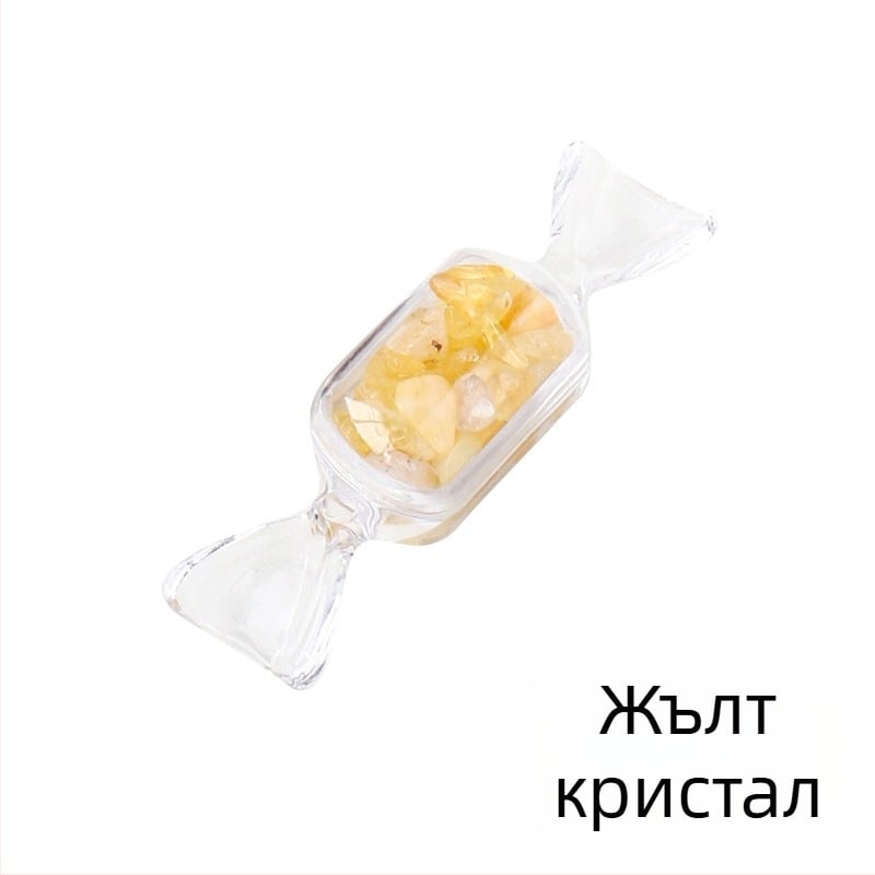 Природен кристален декоративен камък, геометрична форма, модерен минималистичен кристален декор за Коледа