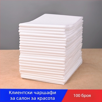 100 еднократни чаршафи за легла от нетъкан текстил, удебелени, за салони за красота, масажи и хотели