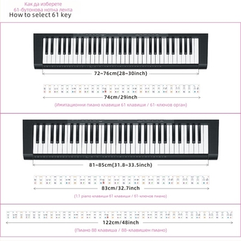 Пиано стикери - модел QT-0918, PVC материал, опаковка: кръгла метална кутия, марка Chuanmei