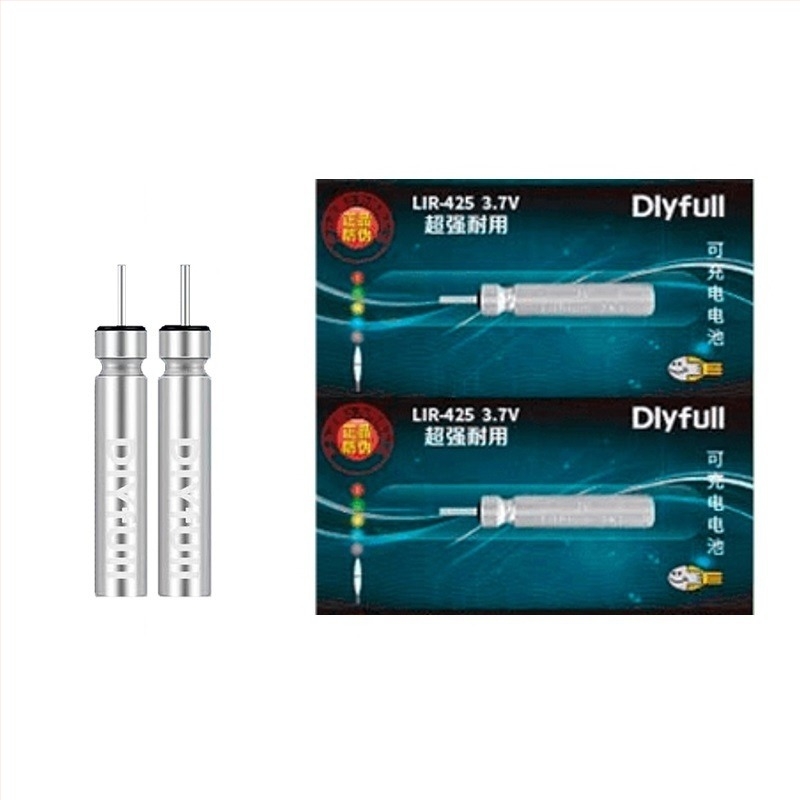 Danny Fu Комплект за презареждане на батерия LIR425 и зарядно за нощен риболов с луминесцентна електронна поплавка