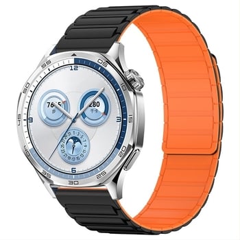 Силиконова магнитна каишка за часовник, 22 мм, съвместима с Huawei GT3/GT4/GT5 и Samsung Watch, дизайн с три топчета