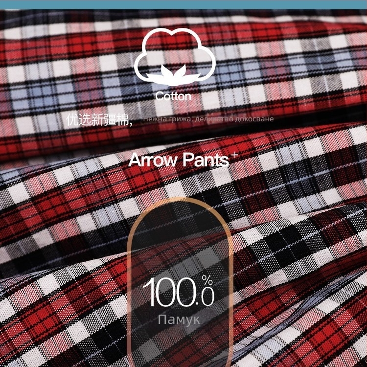 Мъжки памучни боксерки със средна талия, вътрешна памучна подплата над 95%, подходящи за пролет