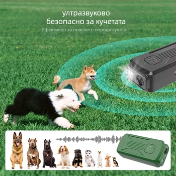 Ултразвуково устройство против лаенето на кучета, ръчно, модел K26, пластмаса