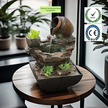 Фонтан от смоли, стенен градински декор с пръскане към стената, Green Feng, произход Китай