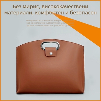 Чанта за лаптоп от PVC кожа, водоустойчива и разширяема, вътрешност от замша и филм против надраскване за копчета