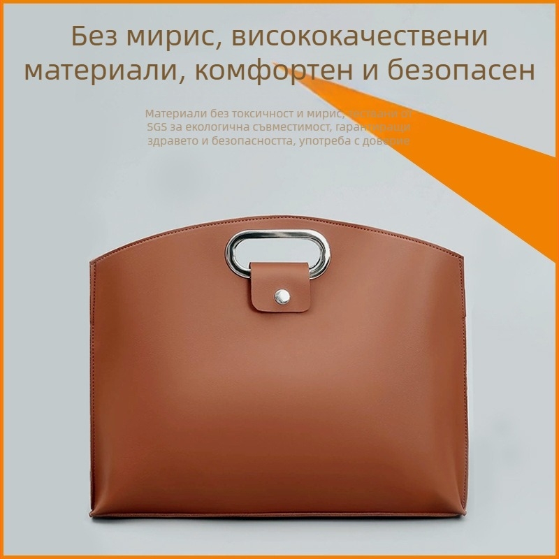 Чанта за лаптоп от PVC кожа, водоустойчива и разширяема, вътрешност от замша и филм против надраскване за копчета