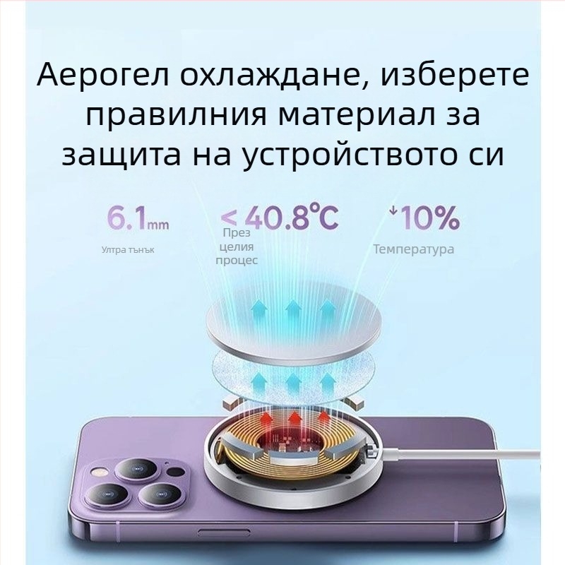 Магнитно безжично зарядно за iPhone 15/16/14/13/12/11/8 Pro – QC4.0 бързо зареждане