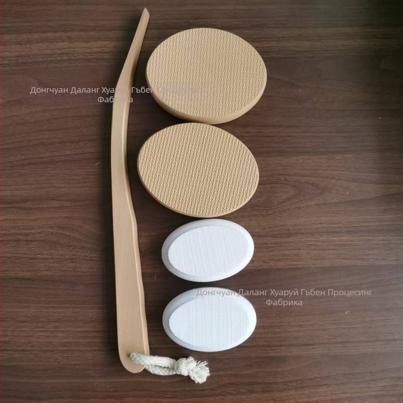 EVA четка за баня с дървена дръжка за почистване на гърба и нанасяне на лосион, кутия 70 бр.