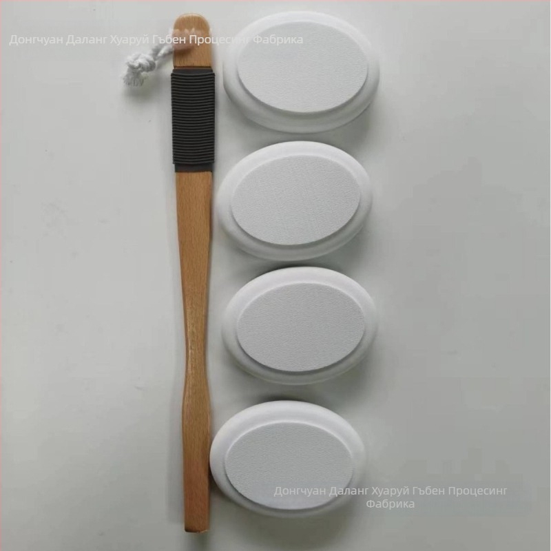 EVA четка за баня с дървена дръжка за почистване на гърба и нанасяне на лосион, кутия 70 бр.