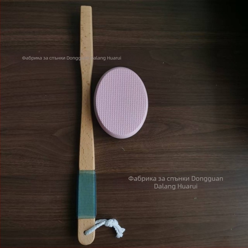 EVA четка за баня с дървена дръжка за почистване на гърба и нанасяне на лосион, кутия 70 бр.