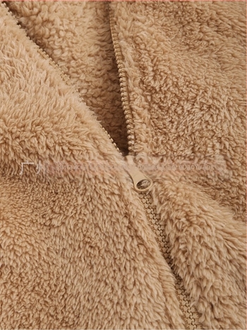 Дамско палто с качулка и цип, полиестер, колажен дизайн, свободна кройка, есен 2024, японско-корейски ежедневен стил