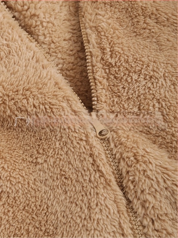 Дамско палто с качулка и цип, полиестер, колажен дизайн, свободна кройка, есен 2024, японско-корейски ежедневен стил