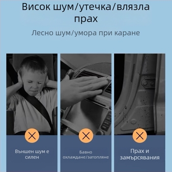 Автомобилен уплътнител за врата – пирамидален тип, 3‑слойна гумена лента за уплътнение, шумоизолация, защита от прах и водоустойчивост.