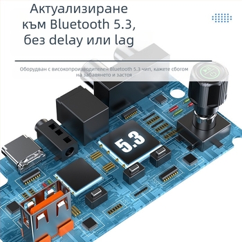 Bluetooth приемник C36 с цифров дисплей, Bluetooth 5.3; интерфейси RCA, оптичен, коаксиален, USB и AUX; Plug and Play; обхват 10 м
