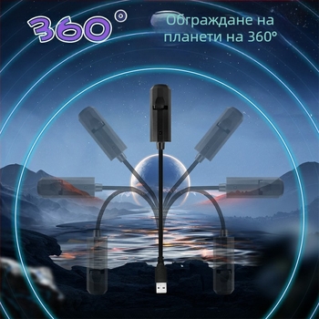 USB лунна прожекционна лампа, регулируема височина, вертикална стойка за монтаж, 5V източник на светлина – нощна лампа за спалня