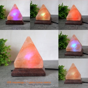 Нощна светлина Хималайска сол лампа, геометричен кристален абажур, захранване от контакт, ≤36V, модерен минимализъм