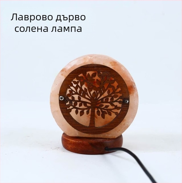 Нощна светлина Хималайска сол лампа, геометричен кристален абажур, захранване от контакт, ≤36V, модерен минимализъм