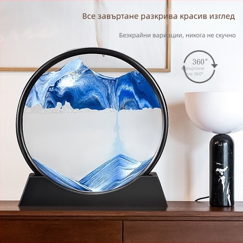 Стъклен 3D пясъчен часовник, художествена пясъчна картина, модерна минималистична декорация за офис и хол