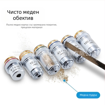 NISHAI ахроматичен микроскопски обективи комплект — 4x, 10x, 20x, 40x, 60x; приложения: биология, химия, изследвания