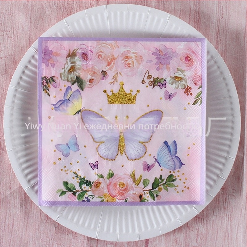 Салфетка със скандинавски стил тропически принт на джунглата, 3-пластова, първична дървесна пулпа, 20 листа, 70 г, печат на лого наличен