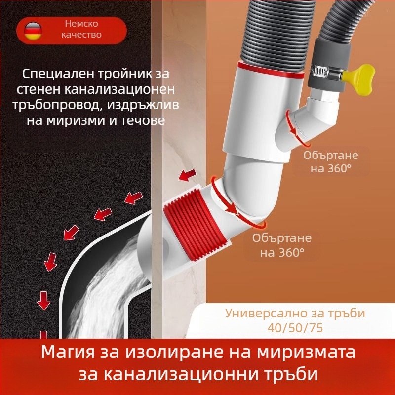 Стенно монтиран дренажен клапан с ABS и силикон, повдигащ механизъм, британски тип дренаж, модерен минималистичен стил (Lj wall row)