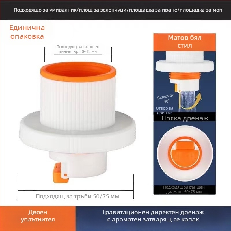 Стенно монтиран дренажен клапан с ABS и силикон, повдигащ механизъм, британски тип дренаж, модерен минималистичен стил (Lj wall row)