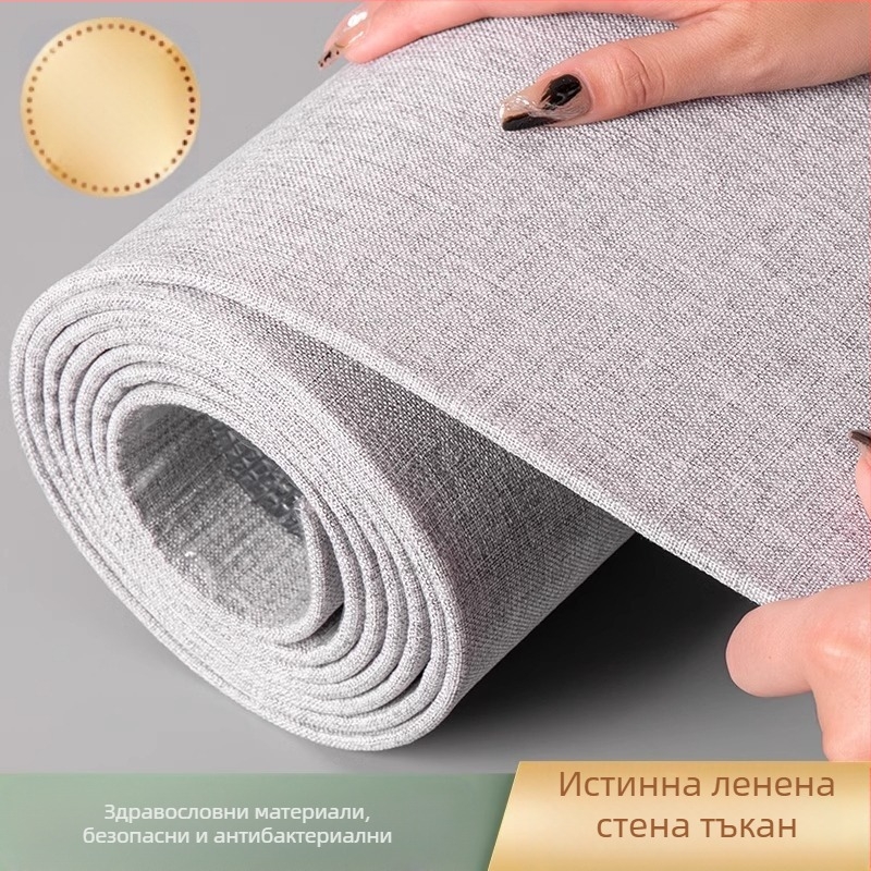 Ленено стенно платно, многослоен релефен повърхност, влагозащитно, за спалня и фон на телевизор, модерен минималистичен стил