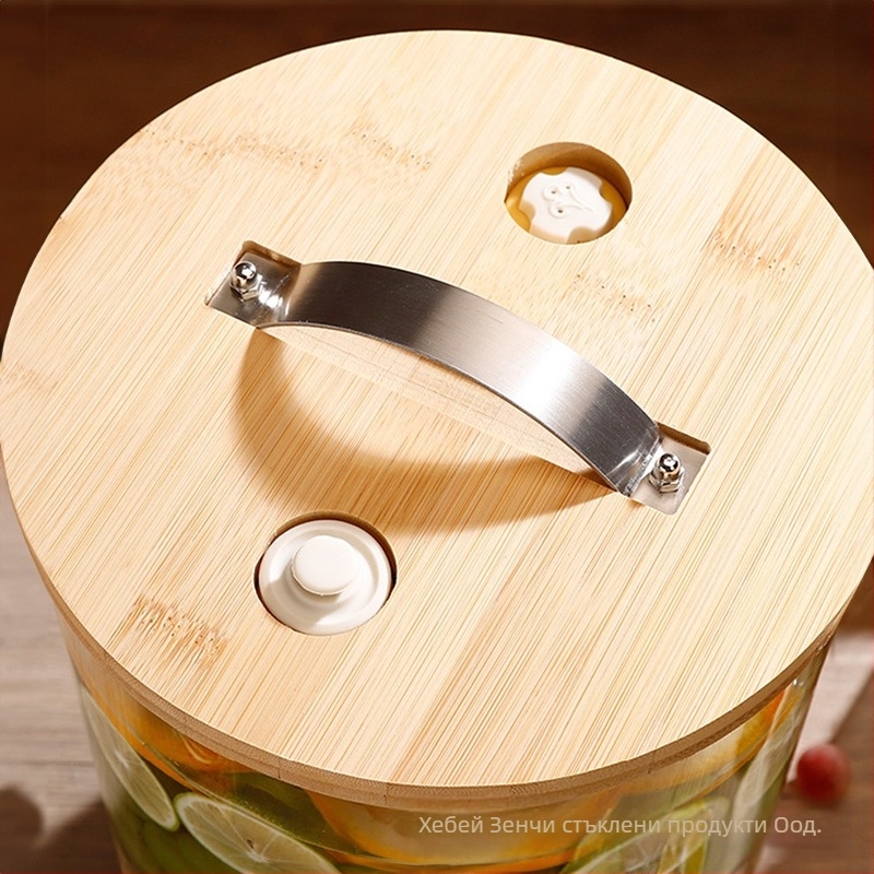 Zhenqi Стъклена винена бъчва с кран – премиум, модерен стил, подходяща за вино, сокове и плодови напитки