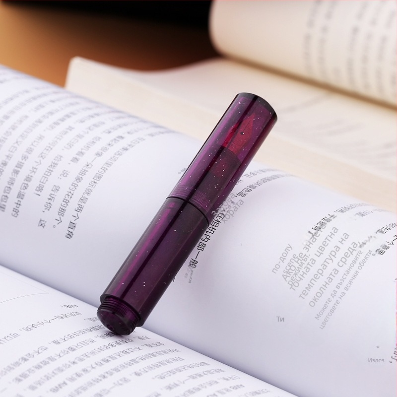 Master фонтанна писалка с акрилен корпус, система за подаване на мастило с контейнер и хранилище, перо с иридиев връх, модел Pill, джобен дизайн, твърда картонена опаковка