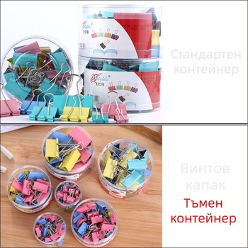 Alive метален клип с дълга опашка – офис клип, опаковка: дебел цилиндър / тънка тръба