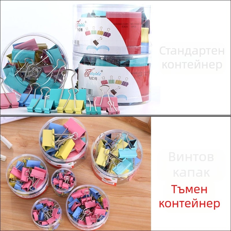 Alive метален клип с дълга опашка – офис клип, опаковка: дебел цилиндър / тънка тръба