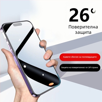 Защитно фолио за предния екран за iPhone 16 серия — закалено стъкло, антипръстов отпечатък, антишпионско, HD матово, пълно покритие на екрана