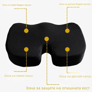 Възглавничка от паметна пяна за кола и офис с печат на лого; пяна с бавна възвръщаемост за здрав ханш