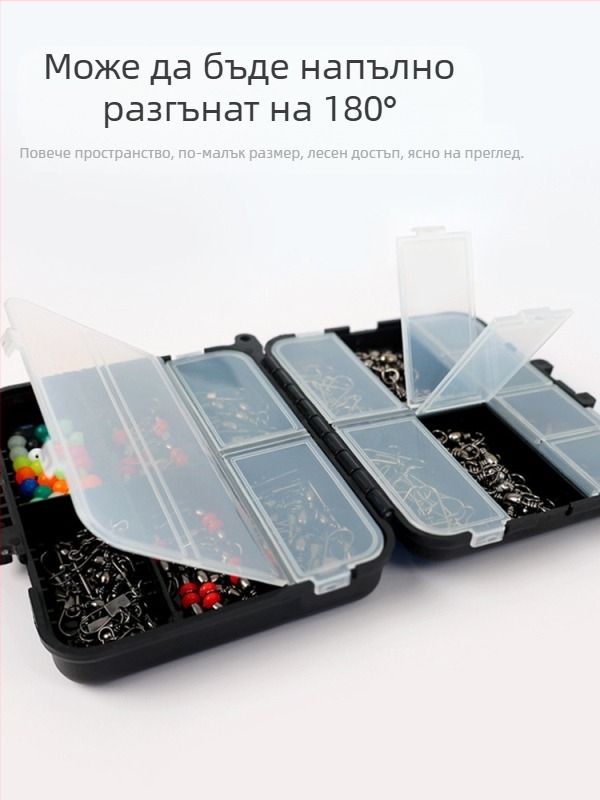 Комплект аксесоари за примамки за риболов – 140 части, преносима черна кутия (Swing Shark)